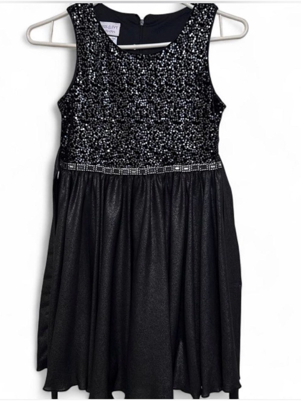 iris & ivy Black Girls Party Dress with Sequin Detail size 10